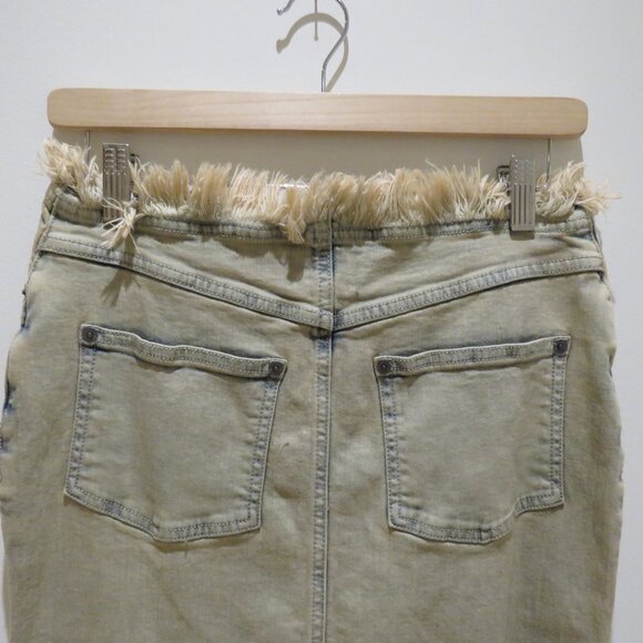 BASIC PLEASURE MODE Dolly Washed Frayed Denim Maxi Skirt Punk Goth Rock Alt NWT - Picture 13 of 16